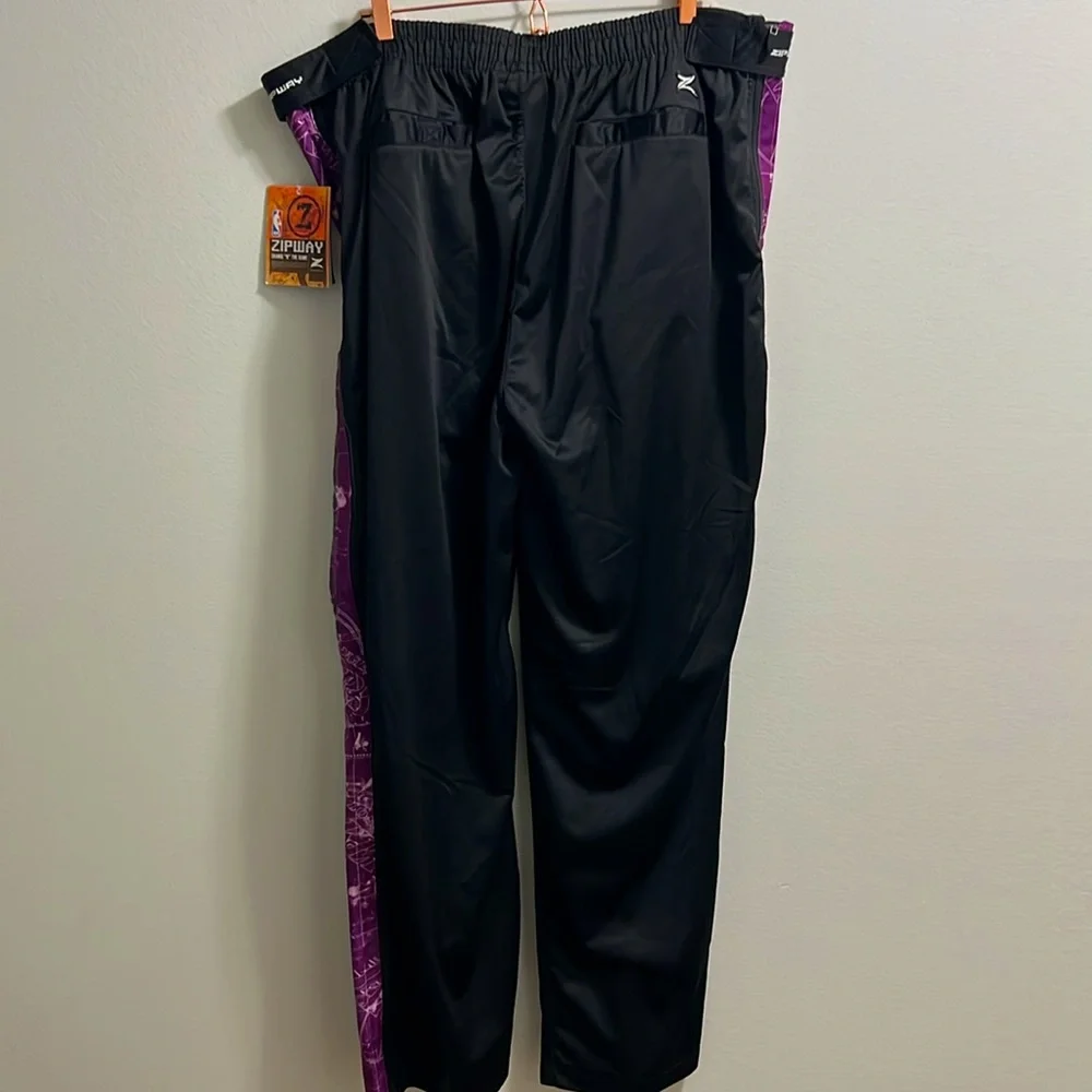 Los Angeles Lakers Zipway Big & Tall Blueprint Panel Pants - Black/Purple NWT